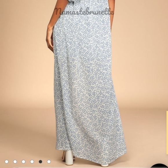 NWT Lulu's Blue Floral Puff Sleeve 2 Piece High Low Dress - Picture 9 of 12